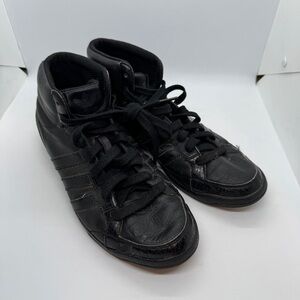 Adidas Men's Black Leather Sneakers